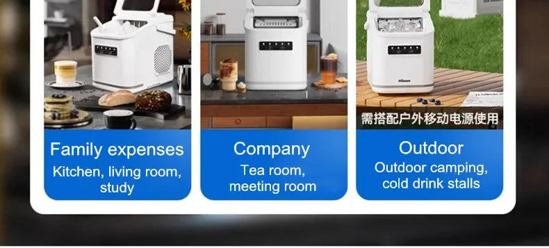 Ice Maker 15KG Automatic Household Mini Ice Cube Machine, Portable Intelligent Quiet Ice Maker for Home Dormitory Outdoor Use