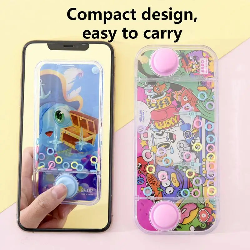 Water Ring Game For Kids Aqua Loop Toss Toys Retro Challenging Handheld Toys Children Console Ring Squeeze Puzzle Machine Toys