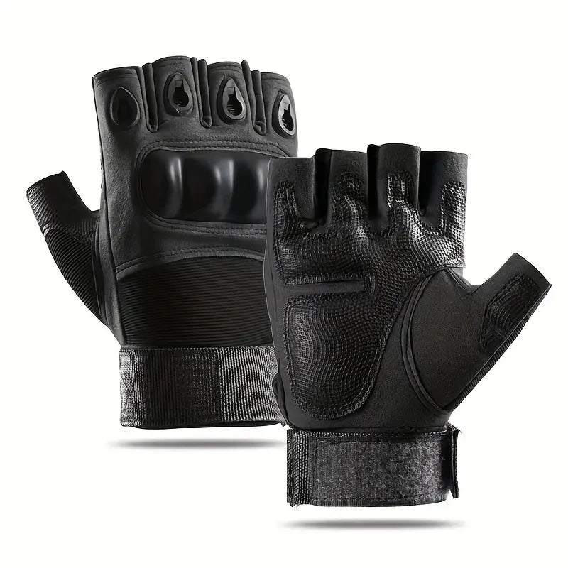 1Pair Tactical Fingerless Gloves for Men - Ideal for Outdoor Sports, Shooting, Hunting, Airsoft, and Cycling