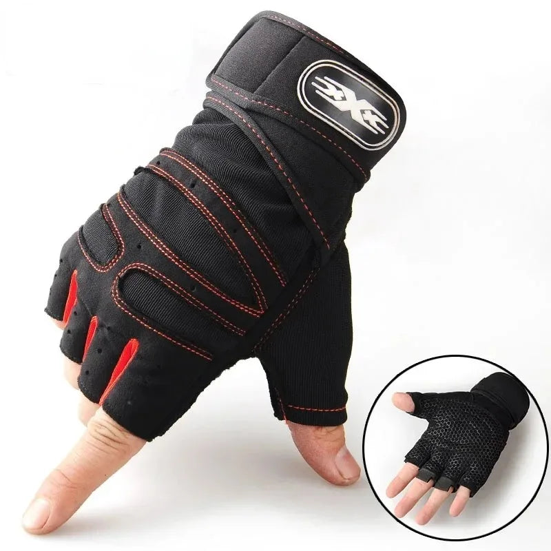Workout Gloves for Men Women Half Finger Glove with Wrist Wrap for Sport Weight Lifting Training Bicycle Motorcyclist Gym Glove