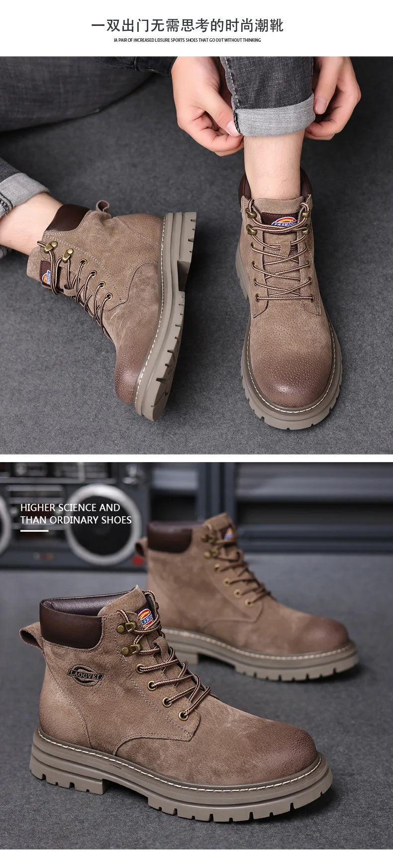 Genuine Leather Men Boots Outdoor Casual Shoes for Men Platform Boots Ankle Boots High Quality Men Shoes Male Moto Shoes