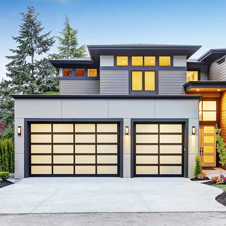 Double Glazed Insulated Garage Door,Automatic Aluminum Glass Transparent Electric Garage Door