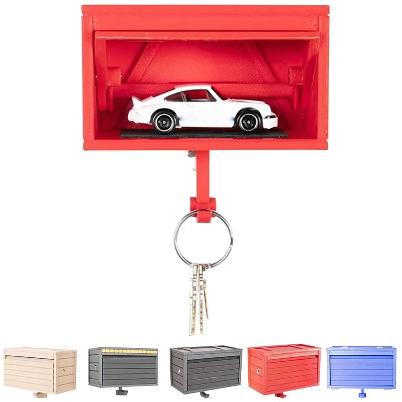 Car Garage Key Holder with Opening Door Wall Hanging Key Holder, Fun 3D Printed Key Organizer, Easy Installation Wall Decoration