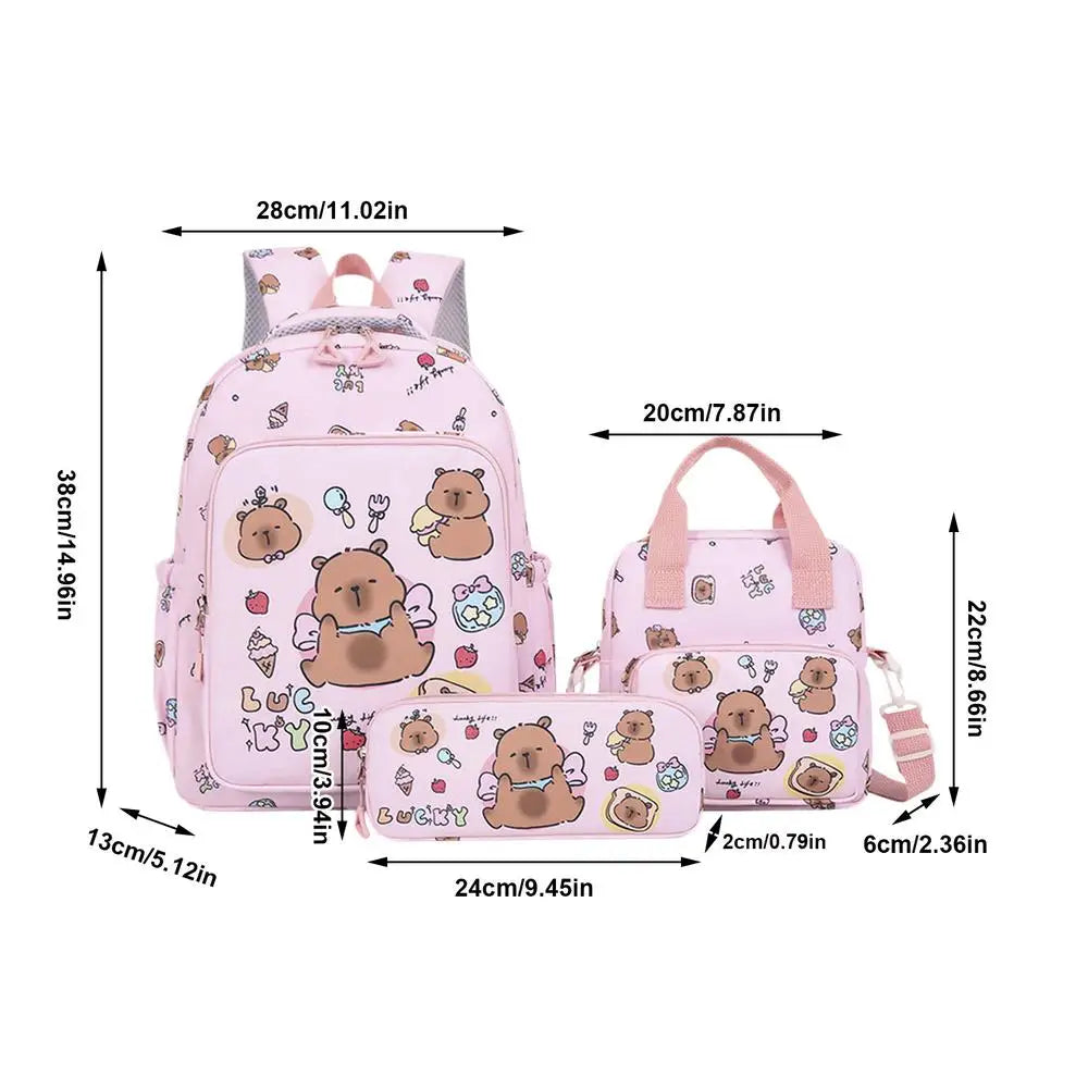 Cartoon Animal School Bags Primary Schoolbag  School Backpack Set Kids Daily Travel Backpack For Kids Children Students School