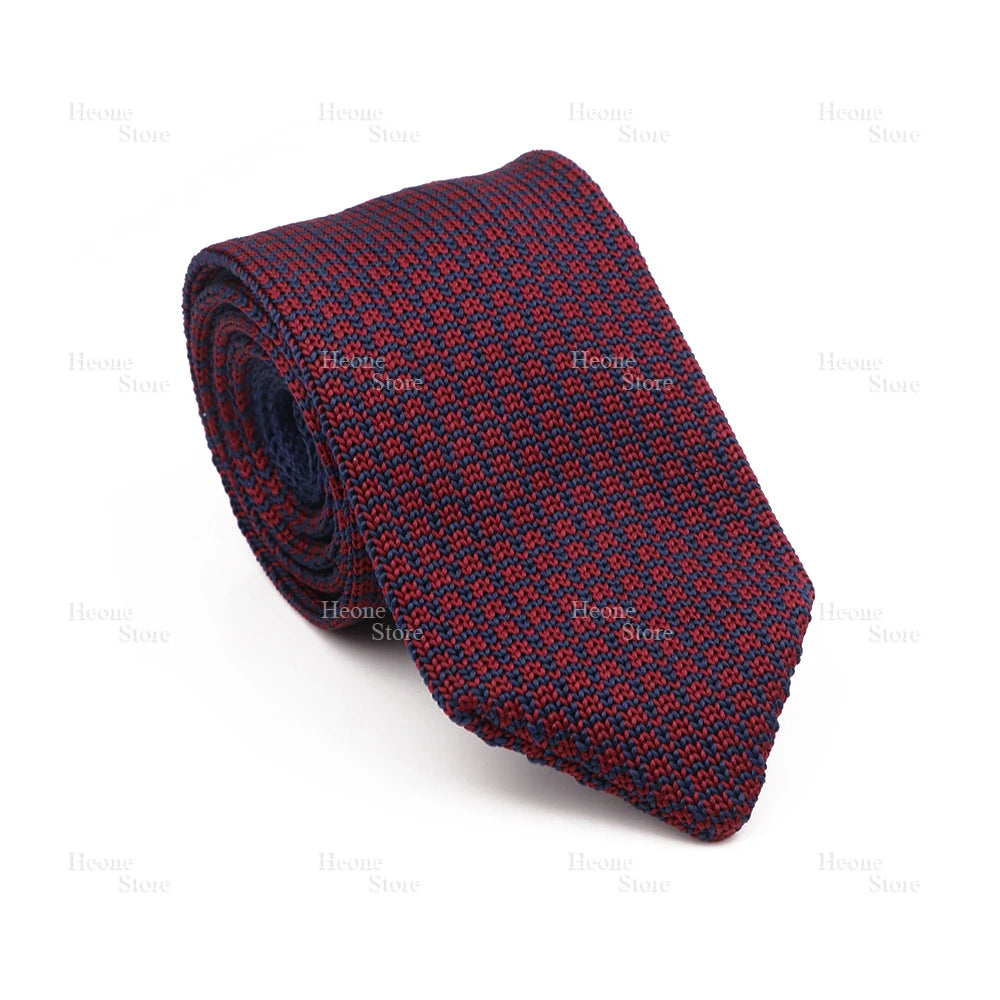 New Mens Knitted Ties Classic Striped Skinny Necktie For Business Wedding Party British Style Necktie Winter Neck Wear Accessory