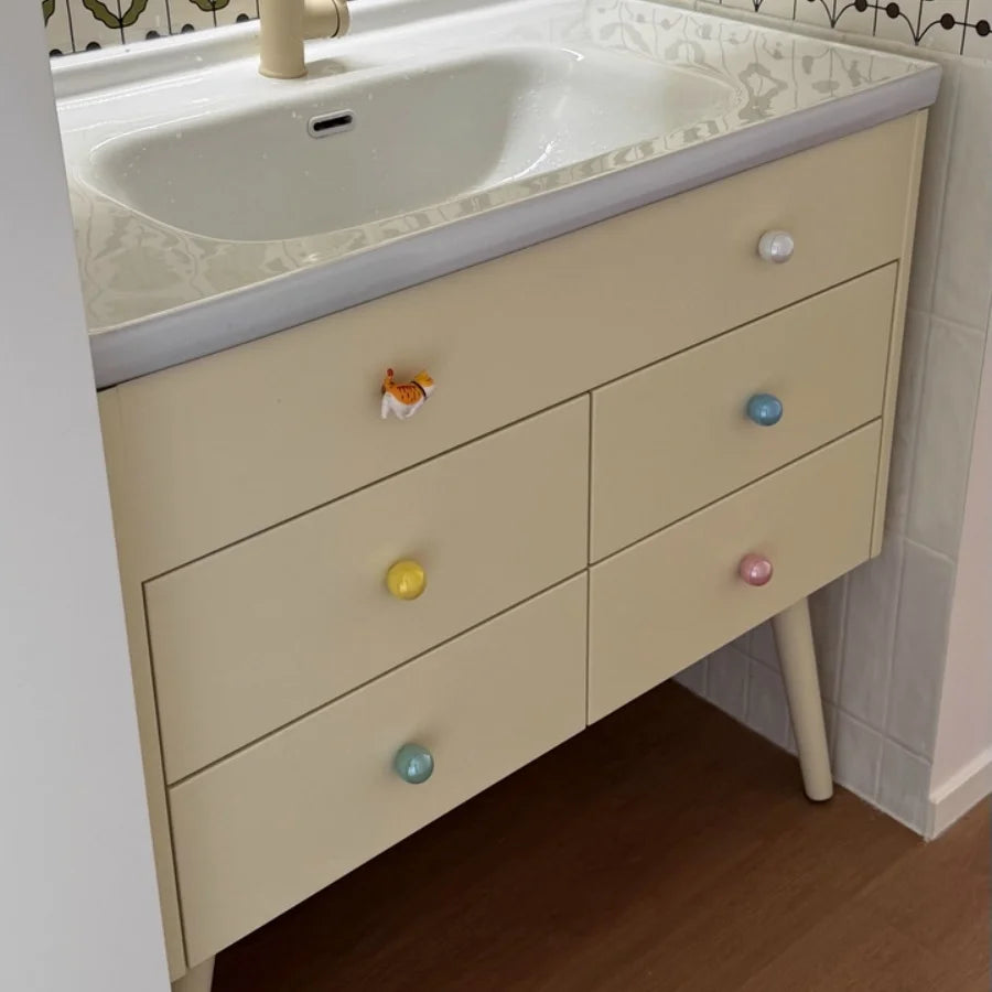 Ceramic Furniture Handles Pearlescent Cabinet Knob Kitchen Drawer Furniture Knobs Handle Hardware Children's Wardrobe Handles