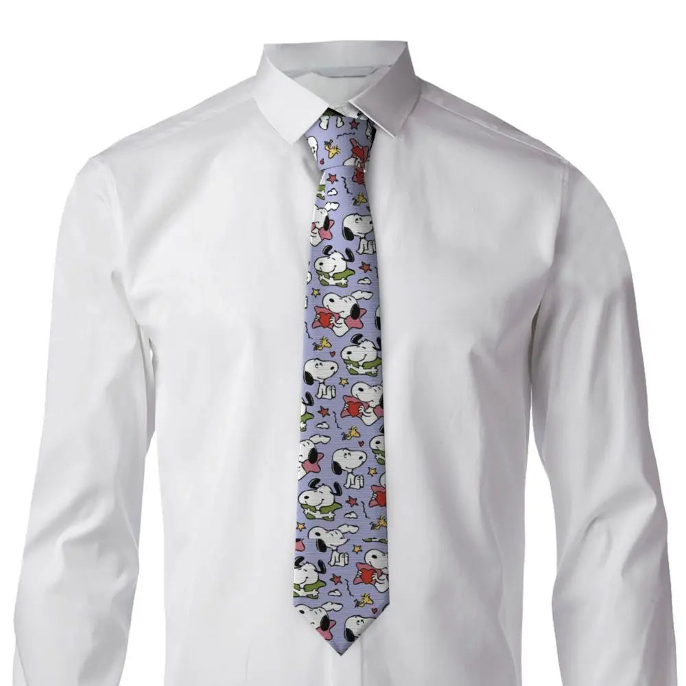 Snoopys & Woodstock Smile Giggle Laugh Neckties Silk 8 cm Neck Tie for Mens Shirt Accessories Cravat Wedding Accessories Office
