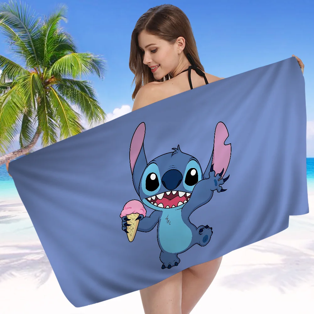 Fashion S-StitchS-S Bath Towel Microfiber Soft Water Absorbing Breathable For Girl Kids Decorative Cartoon Beach Towel