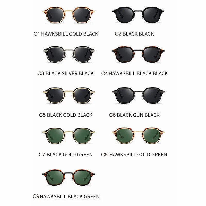 2025 New Small Square Polarized Sun Glasses For Men Women Retro Steampunk Sunglass Metal Frame Eyewear Oculos De Sol UV400 TAC