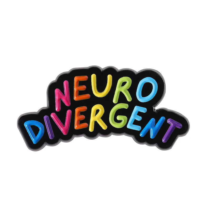 Autism Awareness ADHD Mental Health Enamel Pin Rainbow Neurodivergent Brooch Lapel Backpack Badge Jewelry Gift for Friends