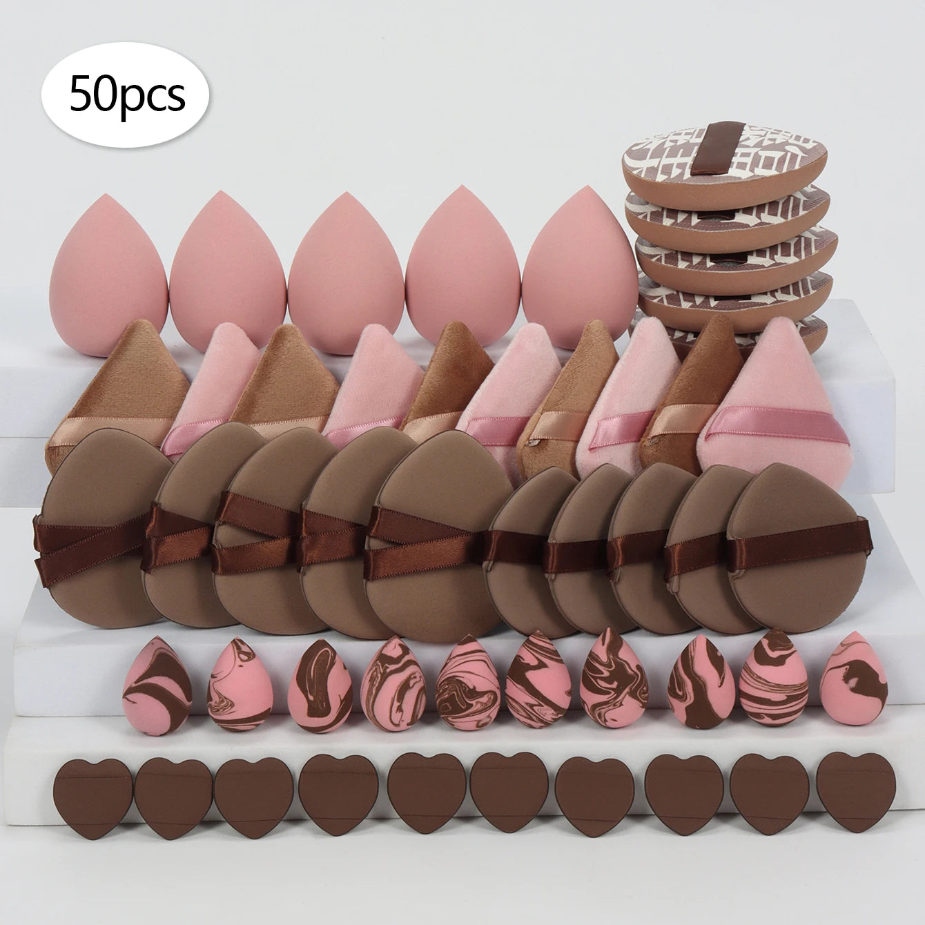 10/20/30/40/50-Piece Set of Multifunctional Makeup Tools, Expands When Exposed to Water, Suitable for All Skin Types