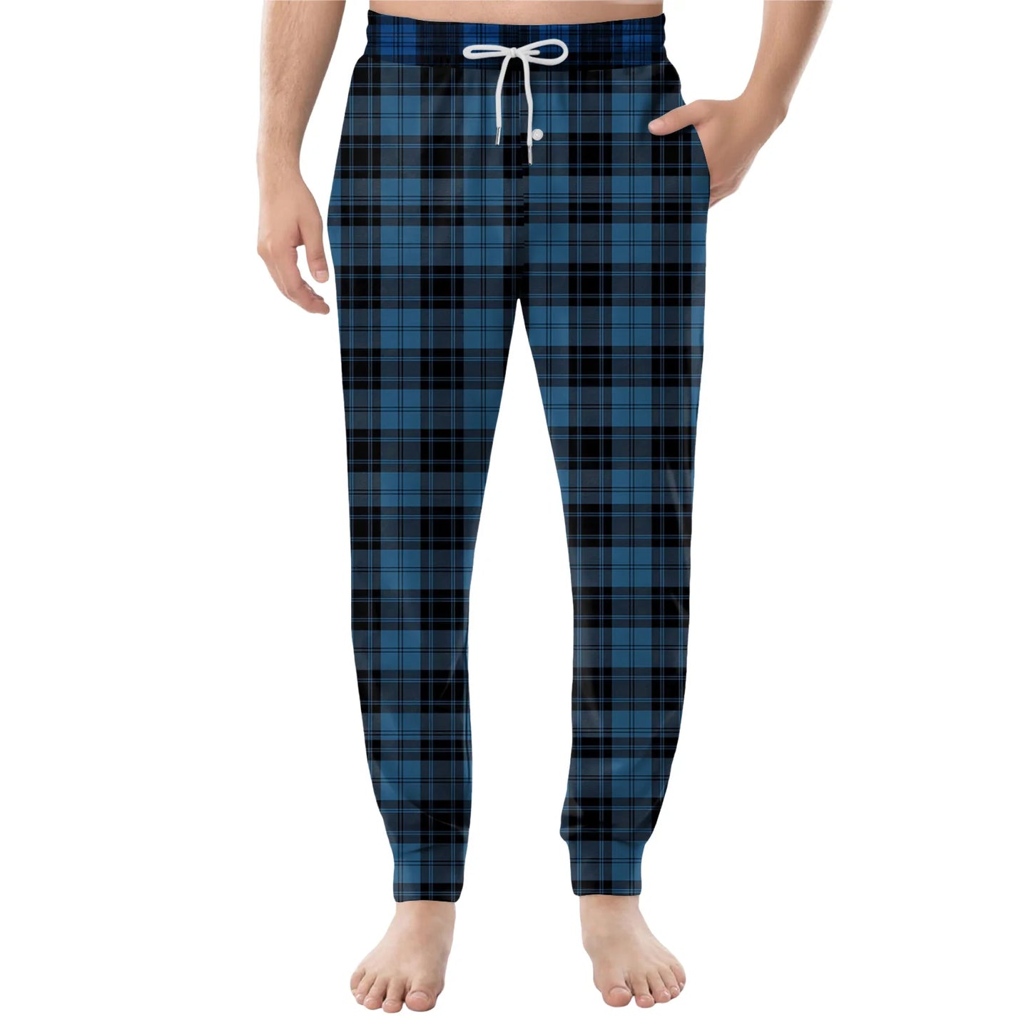 Men'S Plaid Casual Pants Checkered Pattern Cuffed Design Comfortable Fabric Suitable Daily Wear All Seasons Trendy Pajama Pants