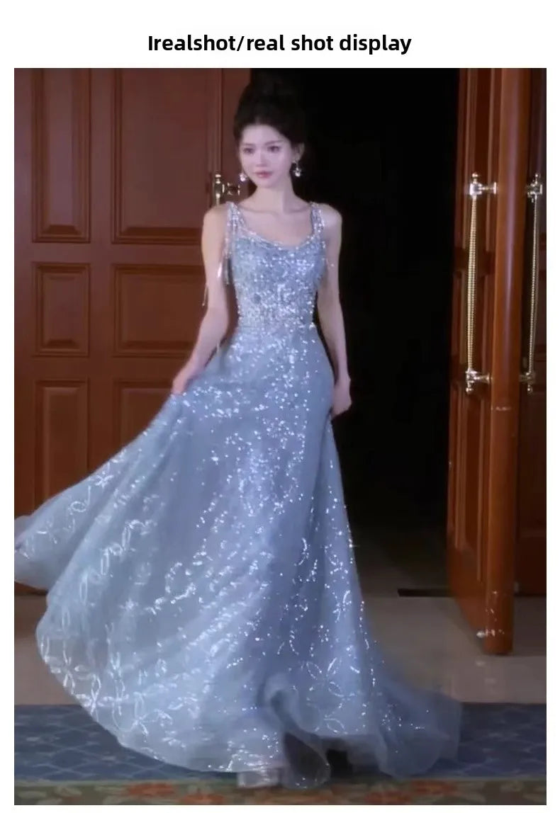 Stunning Bridal Gown Women's Fashion Evening Dress Graduation Engagement Party Heavy Embroidery Beautiful Elegant New Bride D...