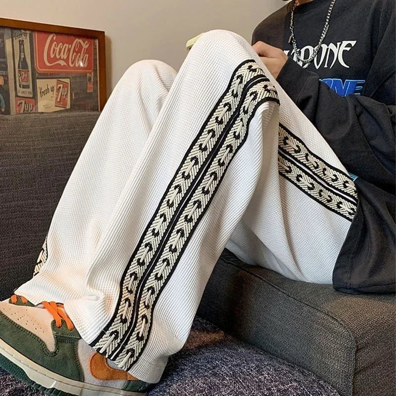 Men's Sweatpants Grey Trousers Wide Leg Man Sweat Pants Straight Baggy Slacks Summer Tracksuit Bottoms Stylish 2025 New In
