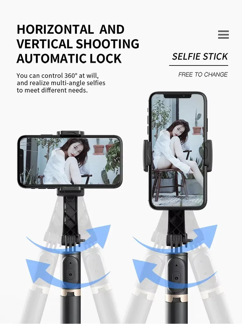 Gimbal Stabilizer for Smartphone,Selfie Stick Tripod with Remote Control Auto Balance 360° Rotation Phone Gimbal for Selfies