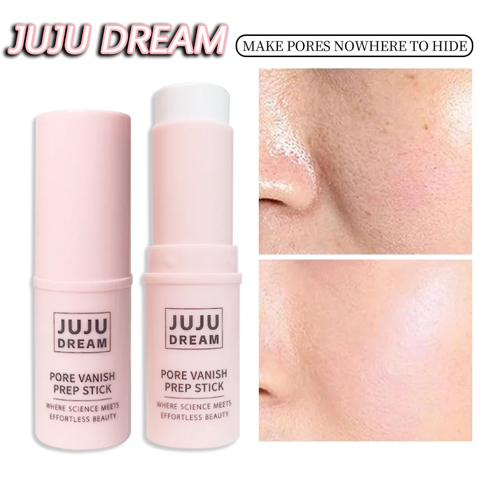 Face Primer Stick with Matte Blur Effect, Hydrating Shimmer Texture for Pore Covering, Oil Control and Lightweight Finish