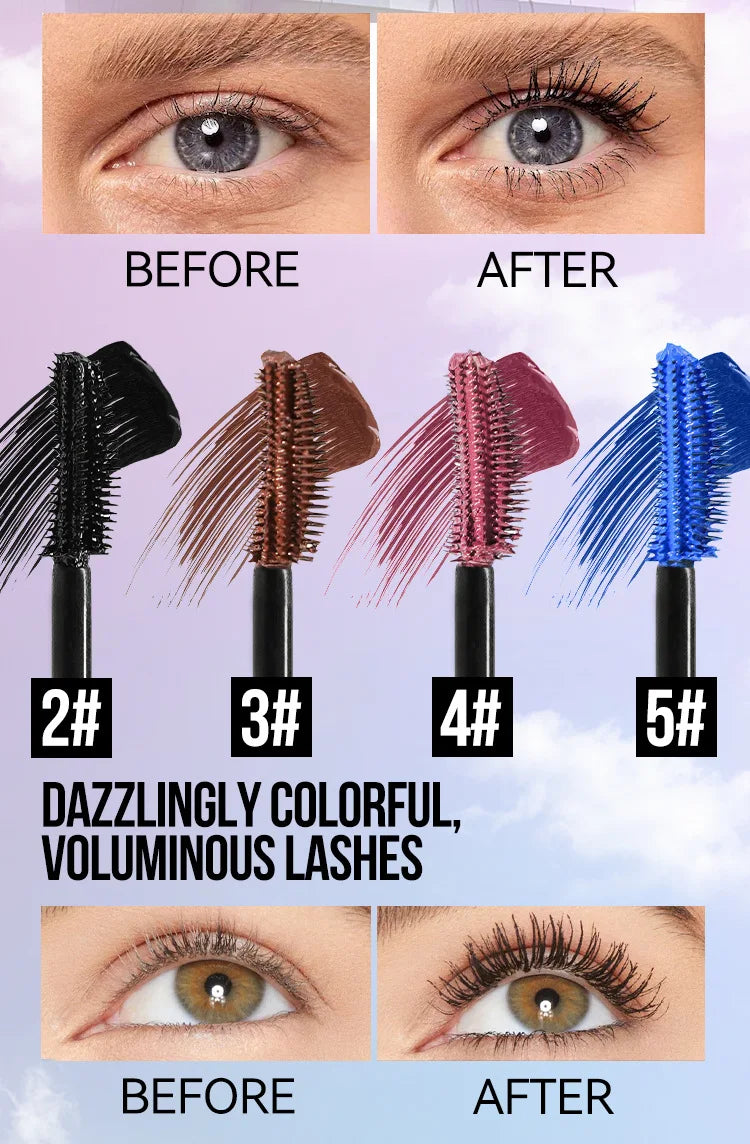 Colorful Mascara Thick Curl Waterproof Natural Eyelash Lengthens Long Lasting Quickly Dry Blue Brown Black Mascara Eye Makeup