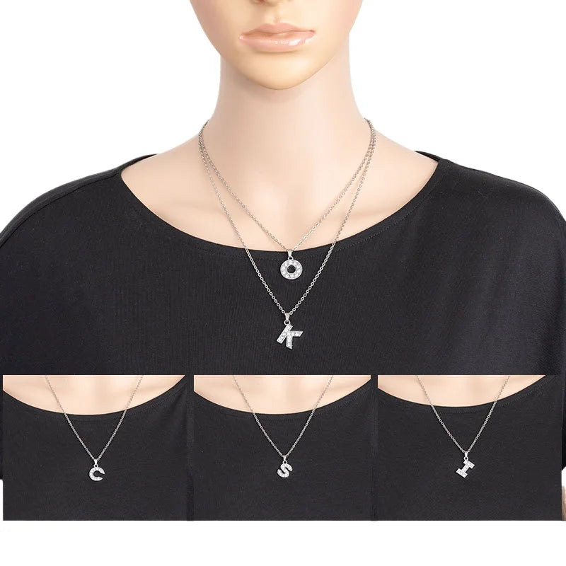 26-Letter Necklace Pendant Alphabet Jewelry Necklace Fashion Decorative Necklace