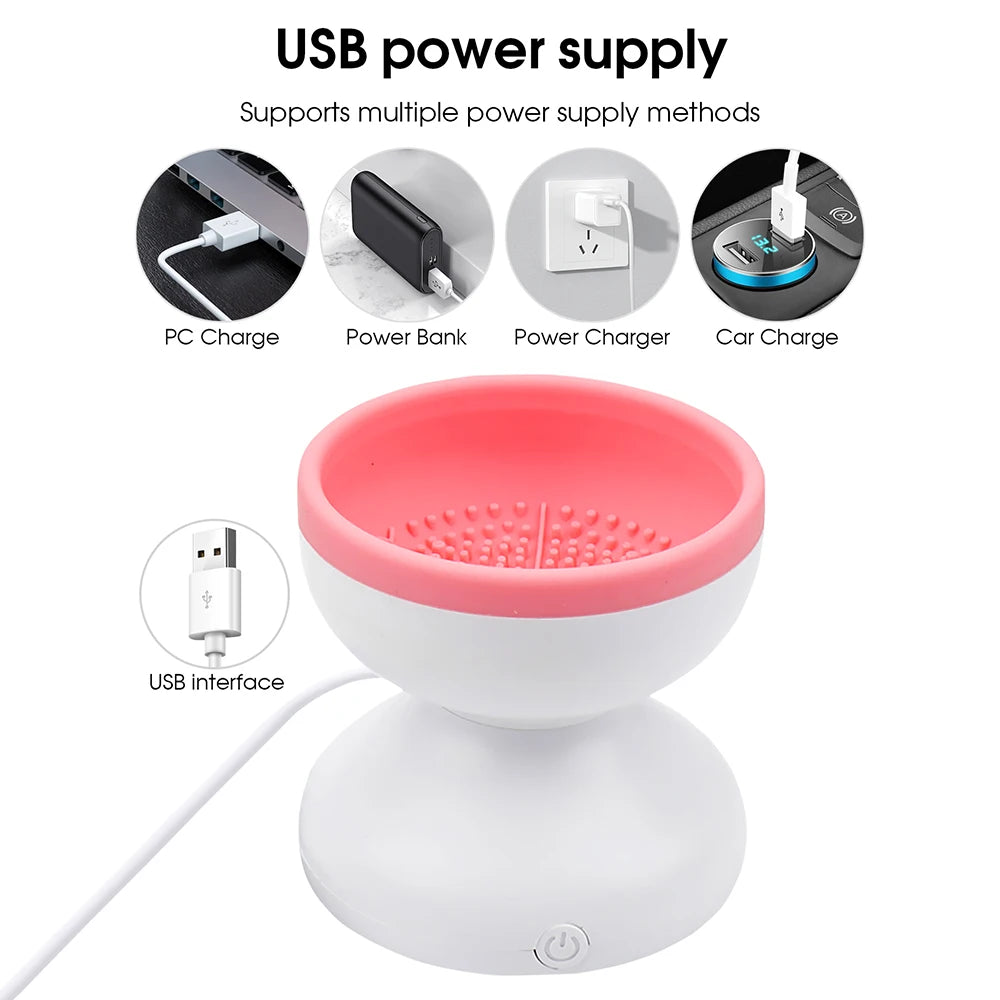 Makeup Brush Cleaning Tool Portable Electric Makeup Brush Cleaner Machine With USB Charging Automatic Cosmetic Brush