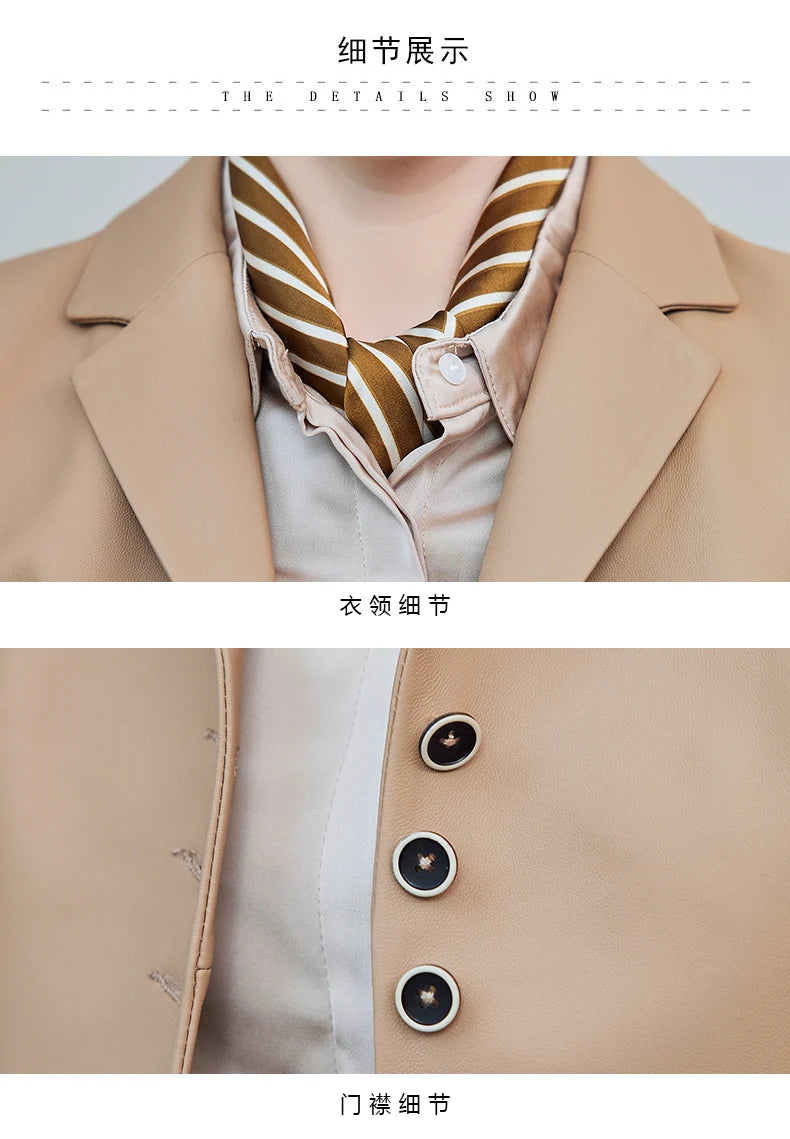 Leather Leather Clothing Women's 2025 Short Slim Jacket High Quality Sheepskin Women's Fashion Locomotive Autumn