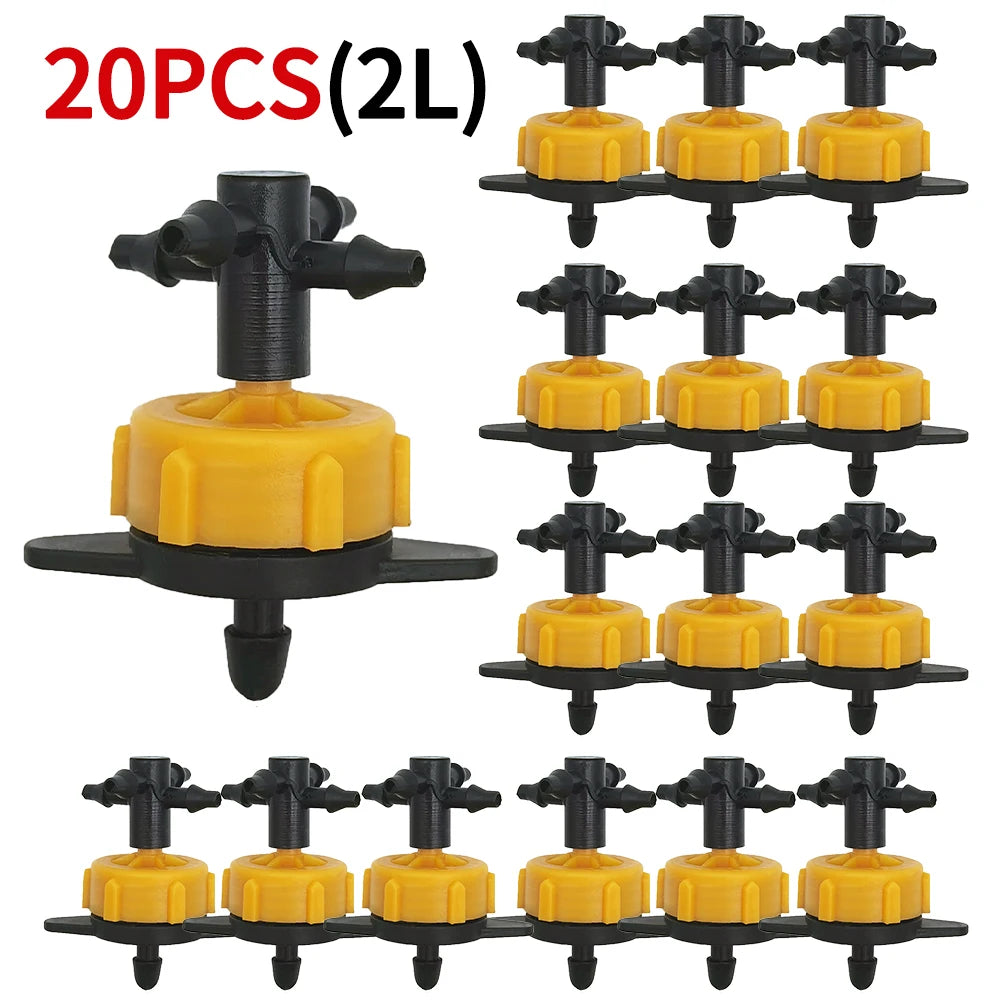 Irrigation 2L/4L/8L Steady flow dripper with 4-way cross Connector Agriculture Drip water irrigation Drip arrow connector 20Sets