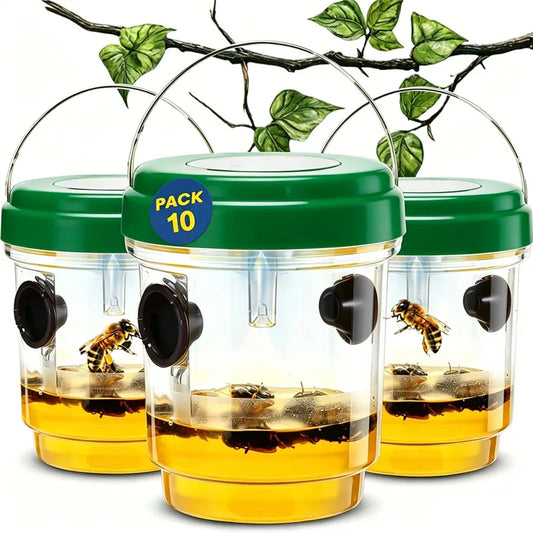 Reusable Fly Traps Outdoor Hanging Wasp Killer with UV LED Light Flying Insect Bee Killer for Indoor Outside Patio Home