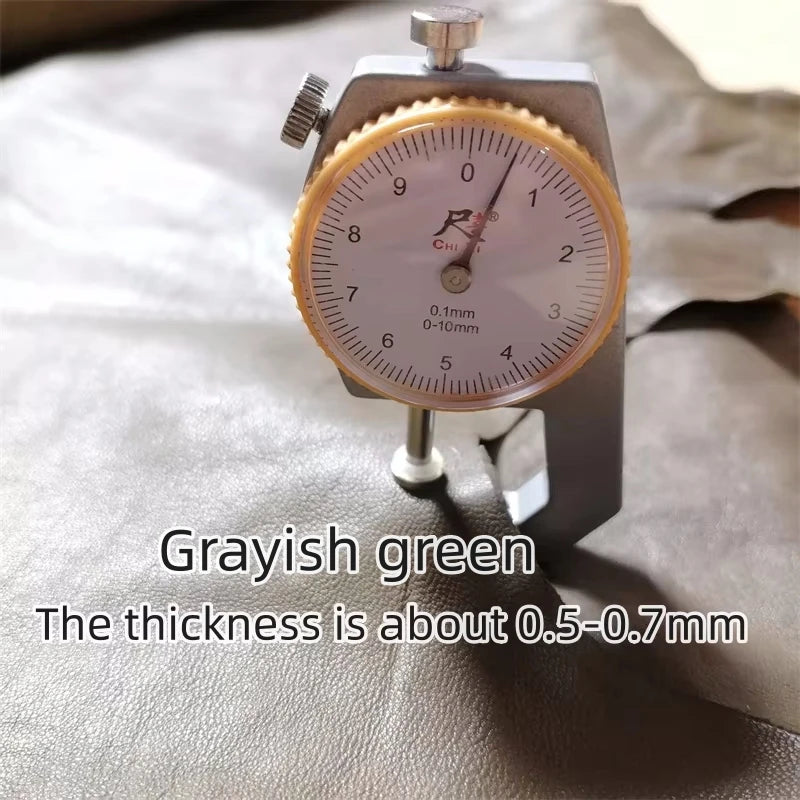 0.5/0.7mm Grey Green Sheepskin. First Layer Leather. Real Leather Fabric. Handmade DIY For Clothes. Whole Sheepskin