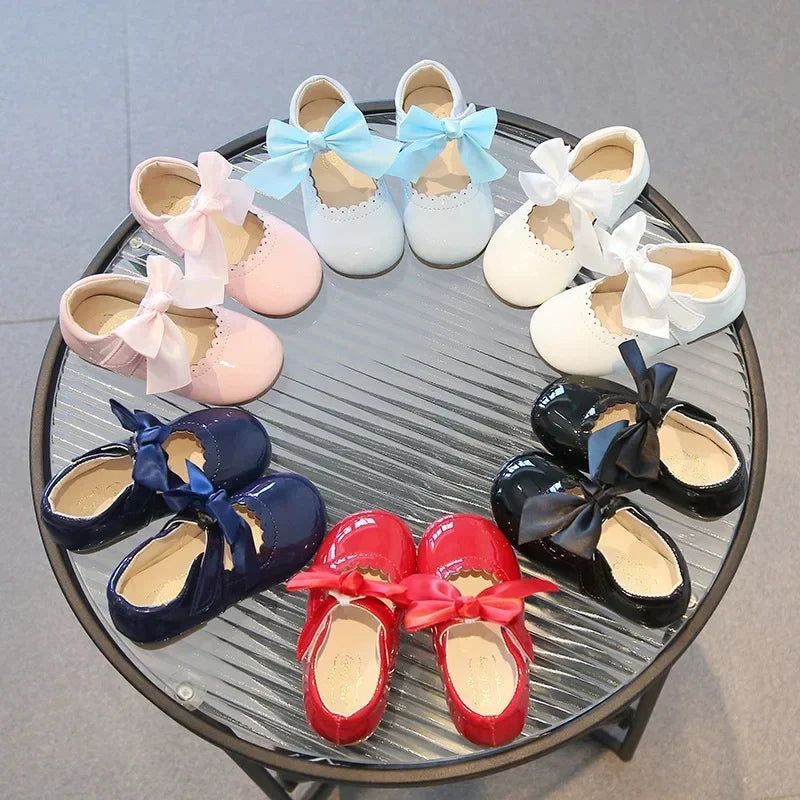Little Girl Shoes 2025 Spring Autumn Children Princess Shoes Girls Oxfords Candy Colors Kids Soft Patent Leather Shoes For Girl