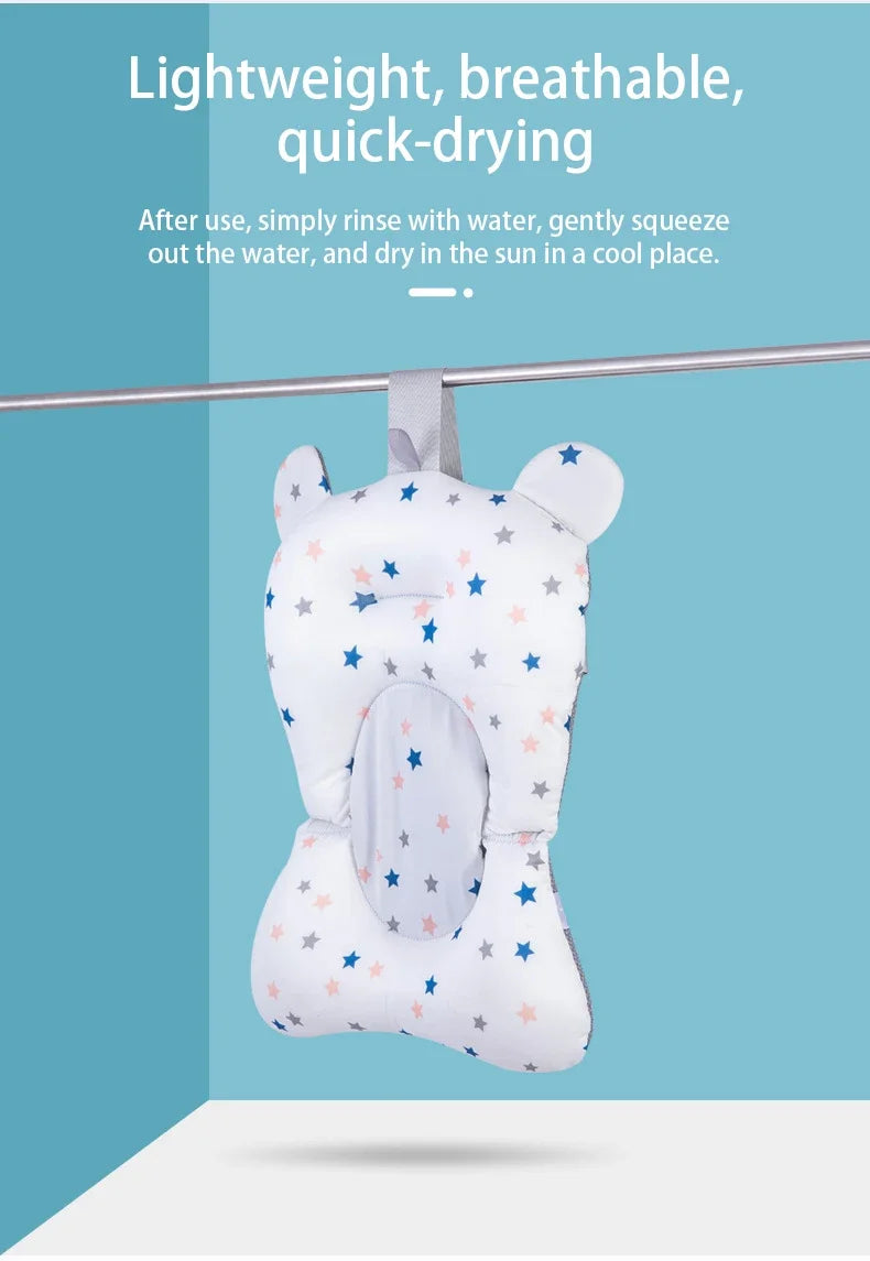 Baby Bath Support Pad Foldable Floating Seat Adjustable Newborn Bathing Cushion Infant Safety Net Hammock