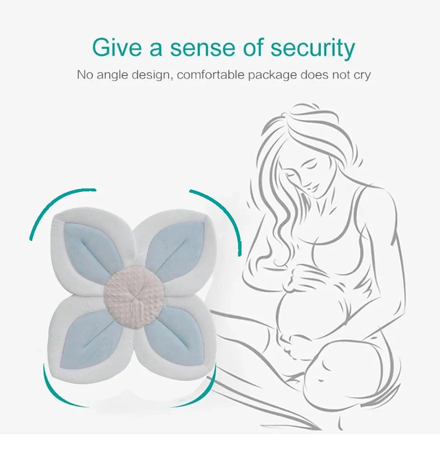 Baby bath mat can lie down fold newborn creative flower bath mat baby bath lotus safety cushion