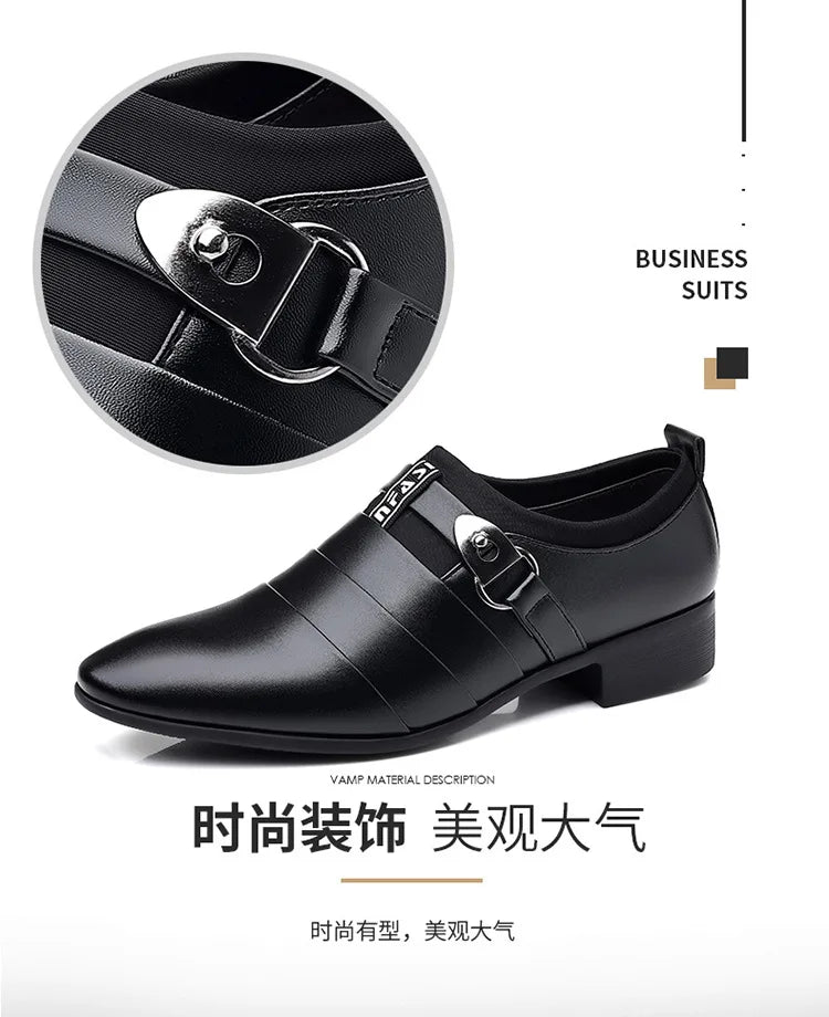 Spring Autumn Men's Business Shoes Formal Wedding Shoes Male Office Work Shoes Sharp pointed casual Loafers Elegant Man footwear