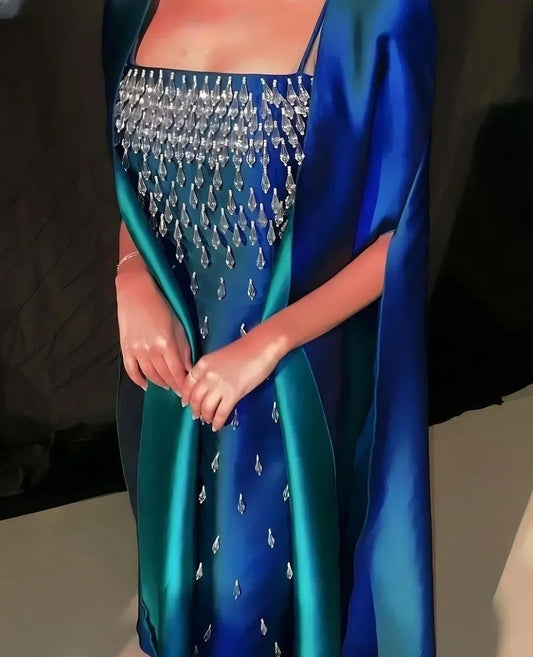 Customized Floor Length Dress, Acrylic Decoration At The Forefront Of Fashion, Leading The Trend Of Fashion, With Person