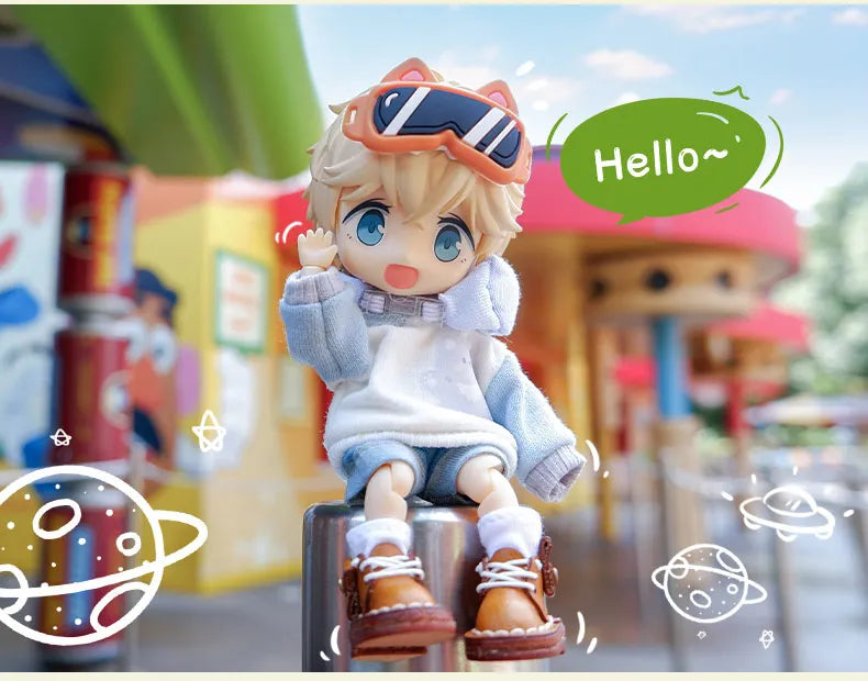 Ob11 Doll Clothes Cute Cat Coats Dolls Hoodies Sweatshirts With Cat Pattern For Obitsu11, Molly, Gsc Body, Ymy, 1/12bjd Doll