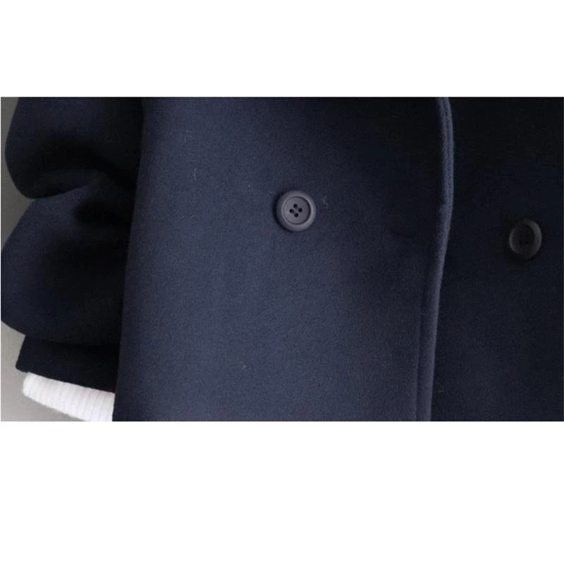 Fashionable Double Breasted Suit Collar Cardigan Wool Jacket for Women's Coat 2023 Autumn and Winter New Wool Coat for Women