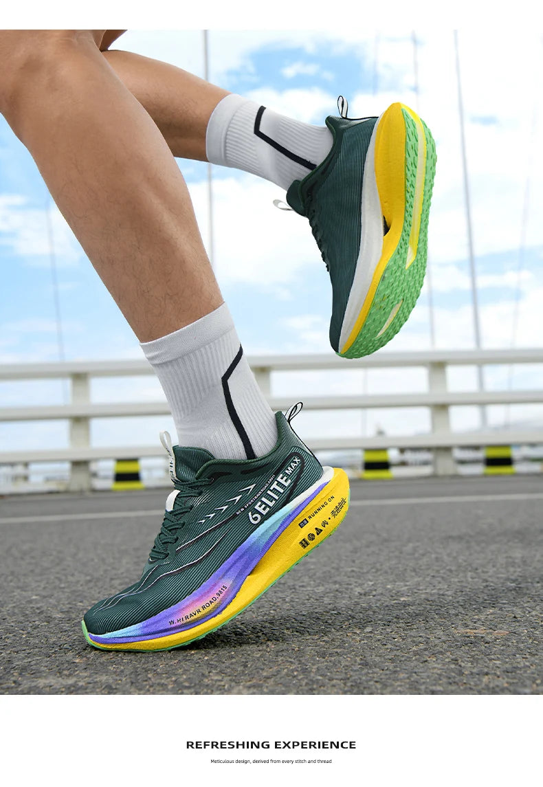 Running Shoes Men High Quality Full Palm Carbon Plate Cushion Professional Training Shoes Lightweight Wear-Resistant Sneakers