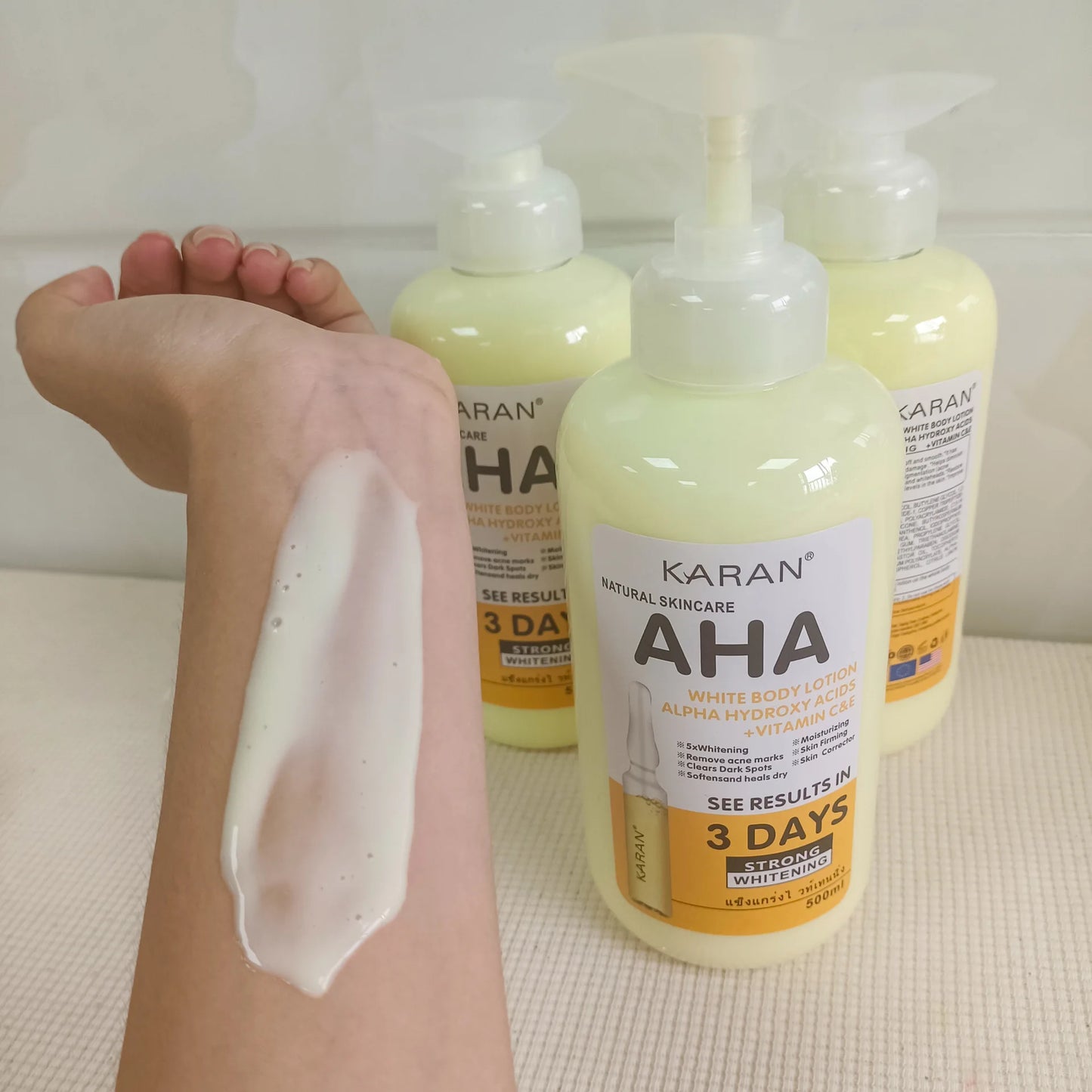 500ml Whitening Body Cream AHA Hydroxy Acids Vitamin C&E Moisturizing Lightening Body Lotion Remove Acne Marks Skin Care