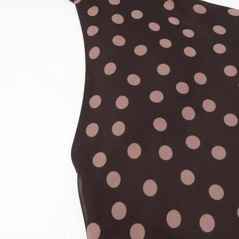 Summer Women Elegant Halter Top Bow Decor Polka Dot Backless Sleeveless Chiffon Shirt Casual Vacation Outfit