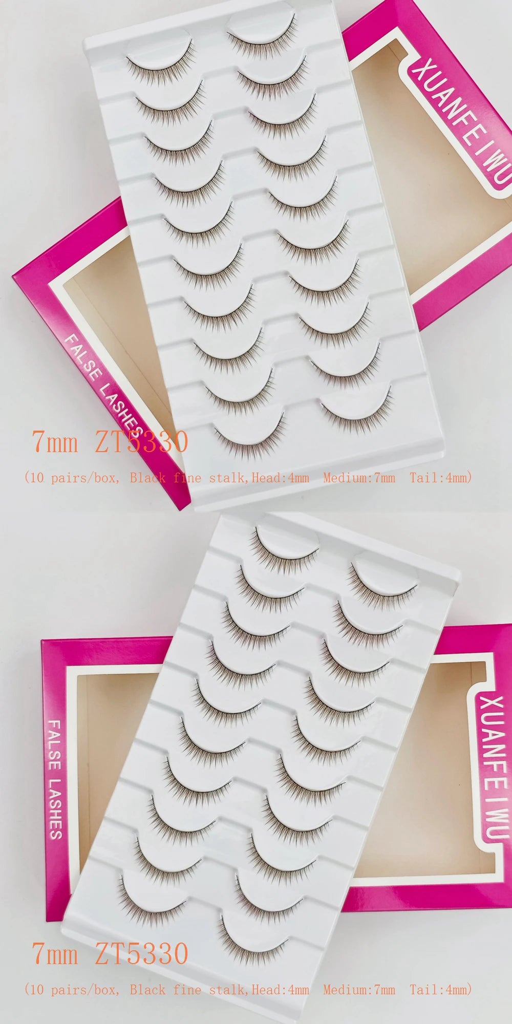 Xuanfeiwu Natural Short Style No-Makeup Look Sparse Full-Strip Ultra-Natural Realistic One-Piece Natural-Looking False Eyelashes DIY Self-Application Beginner Light Makeup Eyelashes