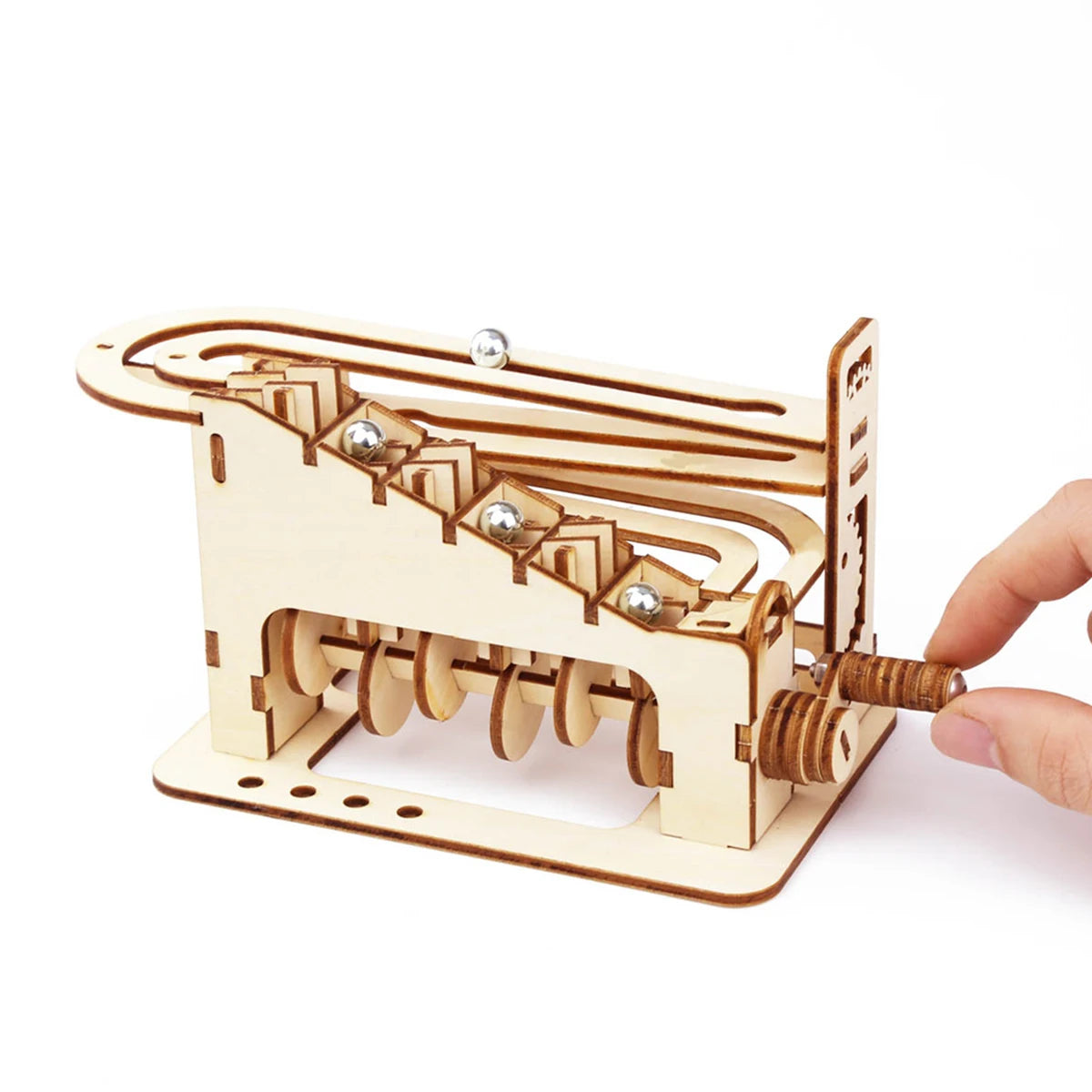 Spiral Marble Run 3D Wooden Puzzles DIY Model Building Kits with Mechanical Puzzles 