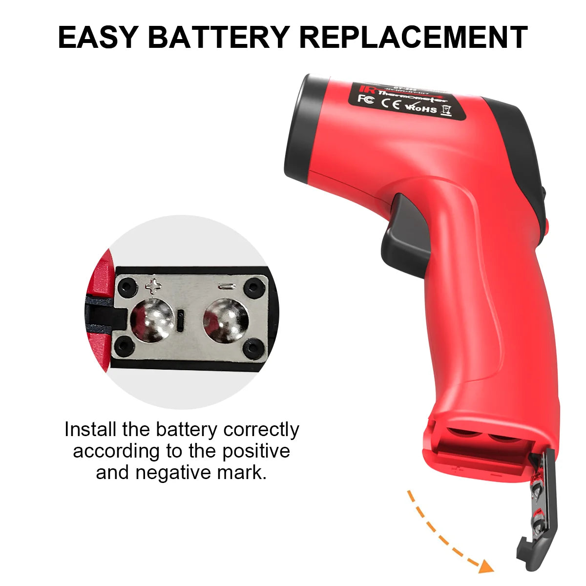 Digital Infrared Thermometer -58℉-932 ℉ Household Thermometer Emissivity Adjustable Non-contact Laser Temperature Gun for Home