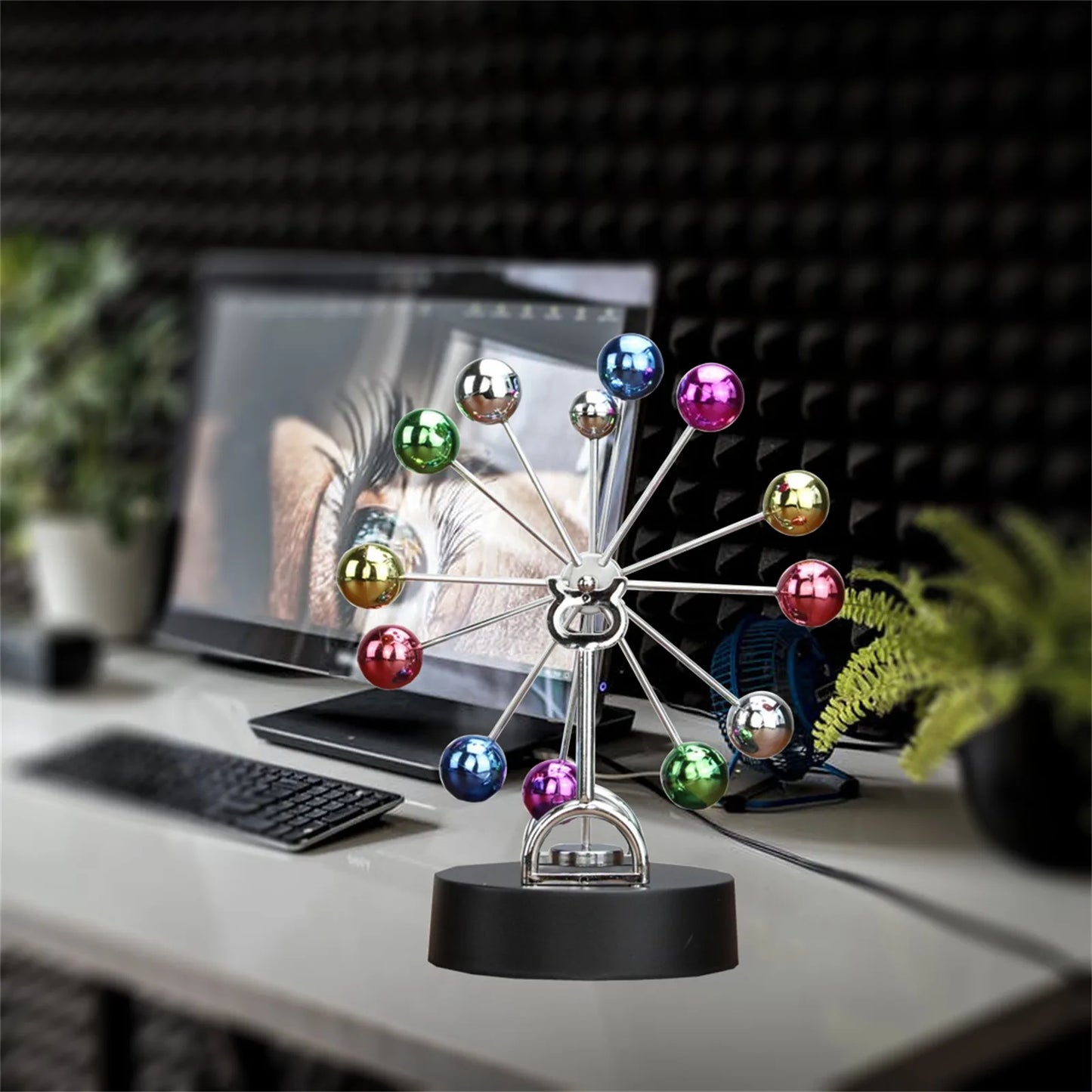 Creative Rotating Ferris Wheel Perpetual Motion Apparatus Simple Newton Pendulum Ball Physical Magnetic Balance Wobbler Gifts