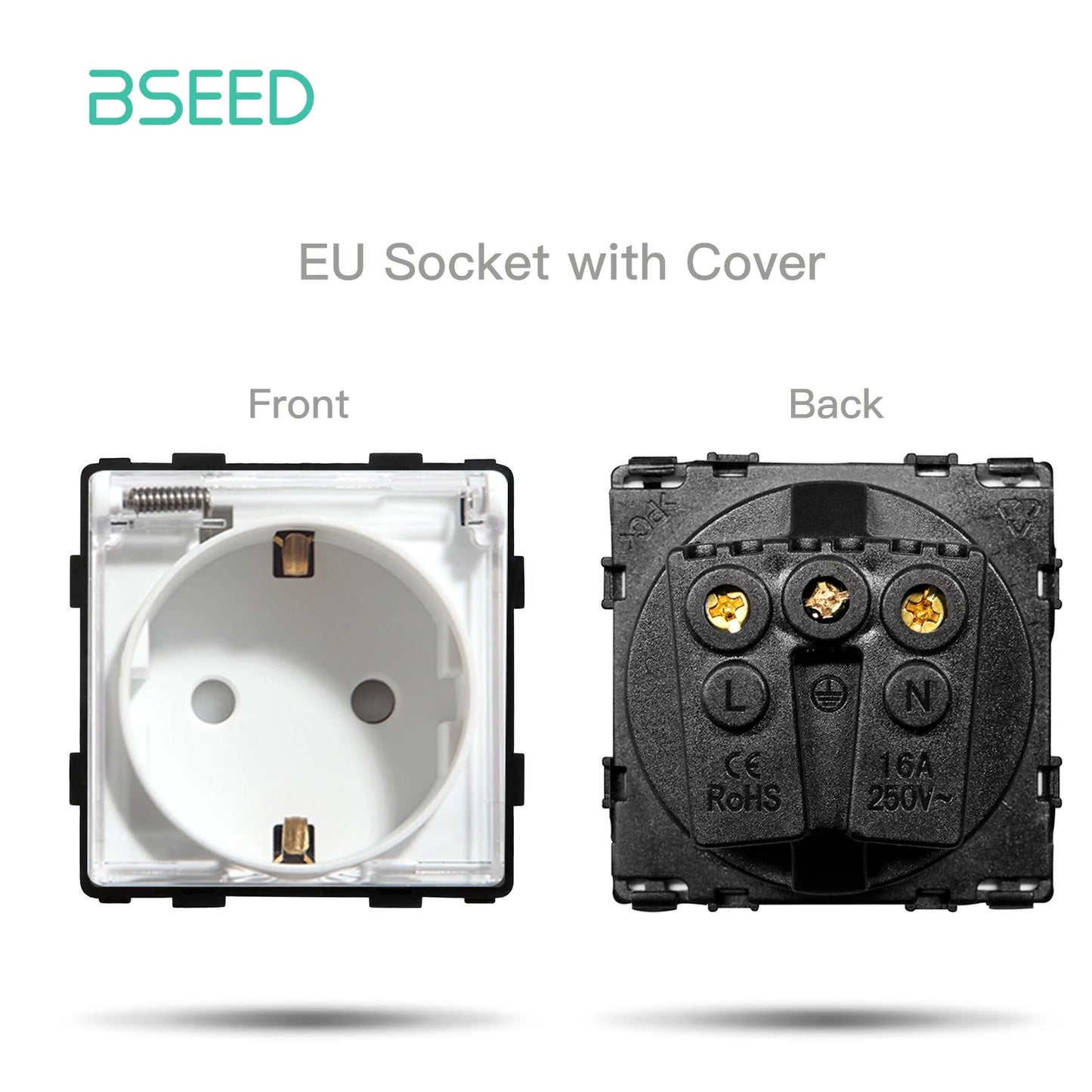 BSEED Glass Frame Panel Single Double Frames Wall Socket Part Triple Four Frames DIY Part with Metal Frames USB TYPE-C Socket