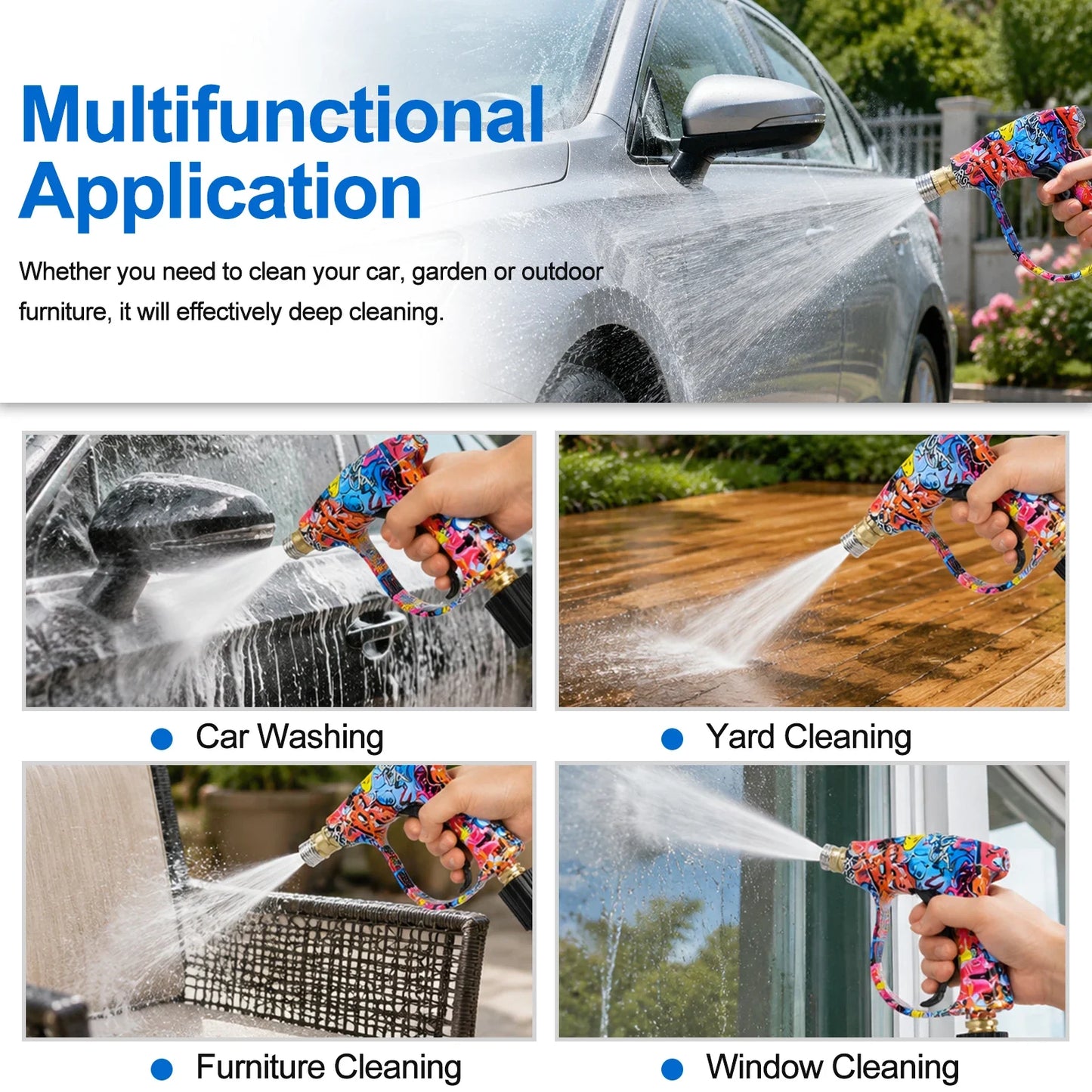 Pressure Washer Tips, Spray Nozzle, Soft Rain Shower Head, with 1/4" Quick Plug, Car Washing, Car Cleaning, Garden Watering