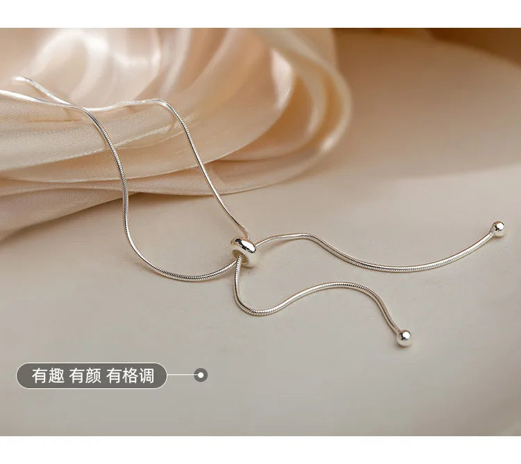 925 Sterling Silver Neck Snake Chain Necklaces Women Luxury Jewelry Exquisite Elegant Aesthetic Charms Accessories Argent 925