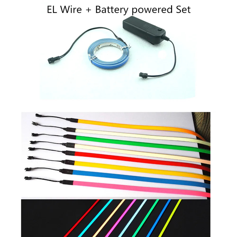 EL strips car LED strip light for DIY AD LOGO flexible neon lights glow rope Party decoration tape lamp USB 12V Backlight Panel