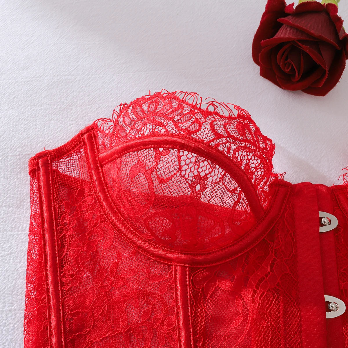 Ellolace Sexy Lingerie For Women Palace Sensual Corset Hilitos 2PC Set Sheer Strapless Lace Slim Clubwear Call Of The Night