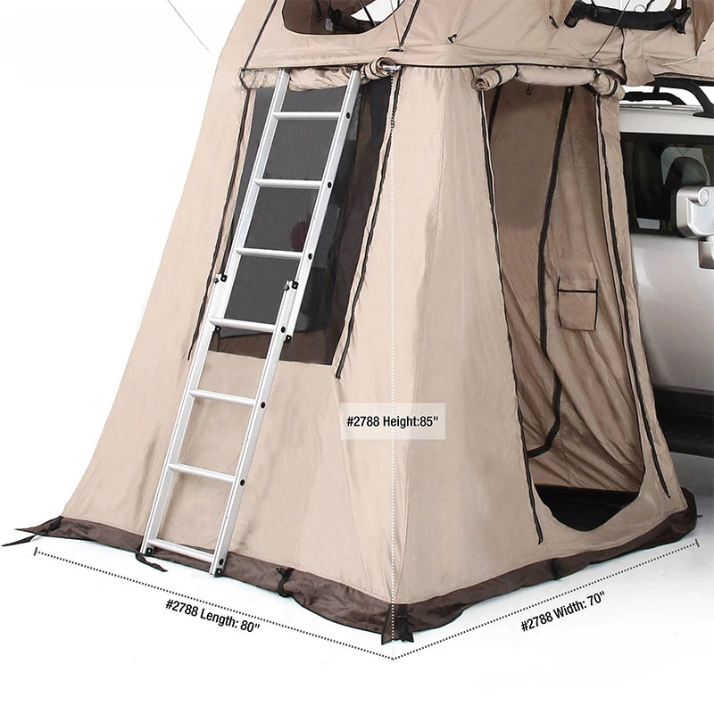 Soft shell roof tent, fully waterproof for all seasons of track tents