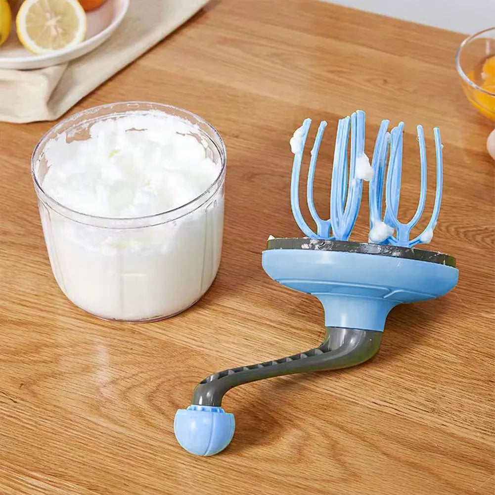 Manual Egg Beater Hand Cranked Cream Mixer Multi-Function Egg Whisk Blender Kitchen Baking Tool for Blending Whisking Beating