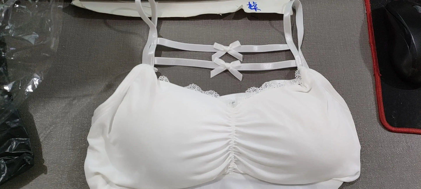 Camis Women Summer Tube Tops for Woman White Bustier Top Bow Cute Spaghetti Strap Korean Fashion Chic All-match Lingerie Simple