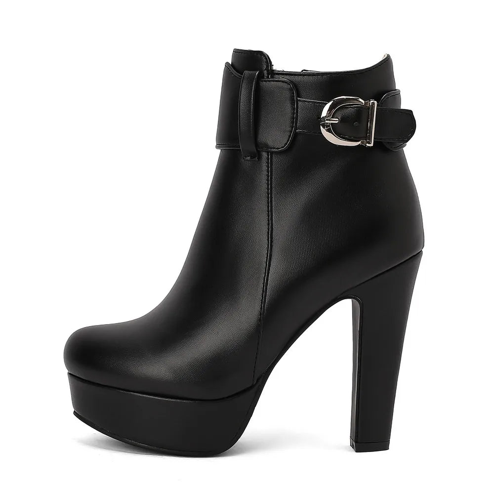 Women Shoes Fashion Short Boots Autumn Winter Sexy Platform Ankle Boots For Women Black Red Yellow White Lady Shoes Large 34-46
